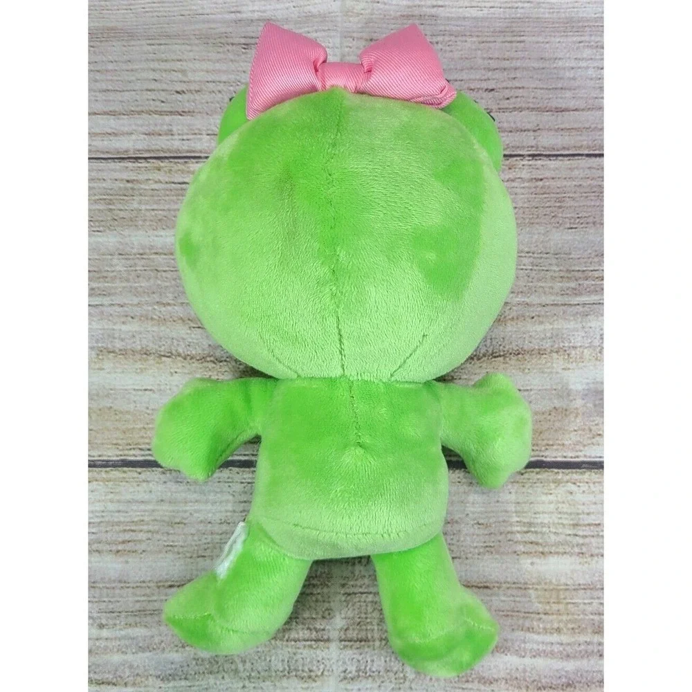 Sweet Frog Frozen Yogurt Plush Green Frog Stuffed Animal Toy Green Pink Bow 7
